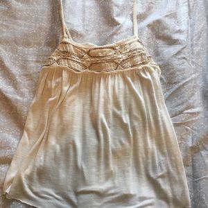 AE Embroidered Ivory tank top